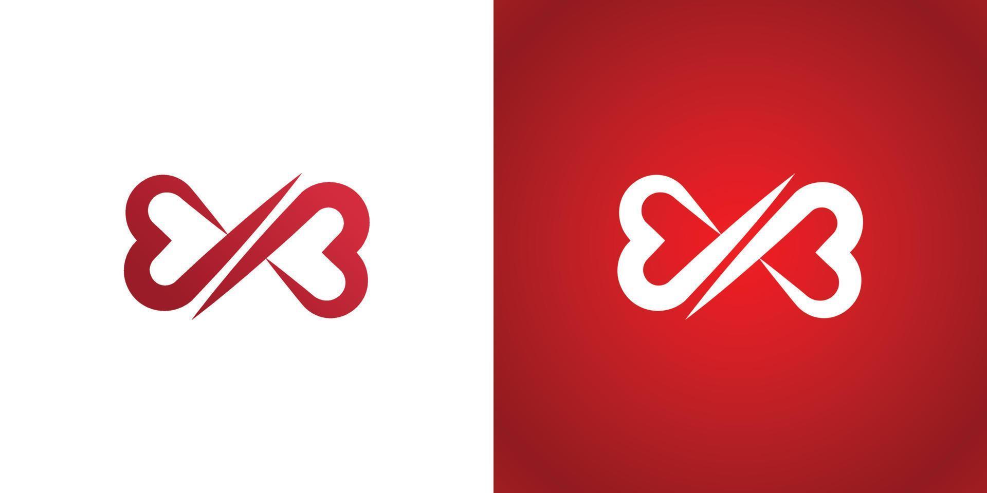 Infinity love logo design template vector