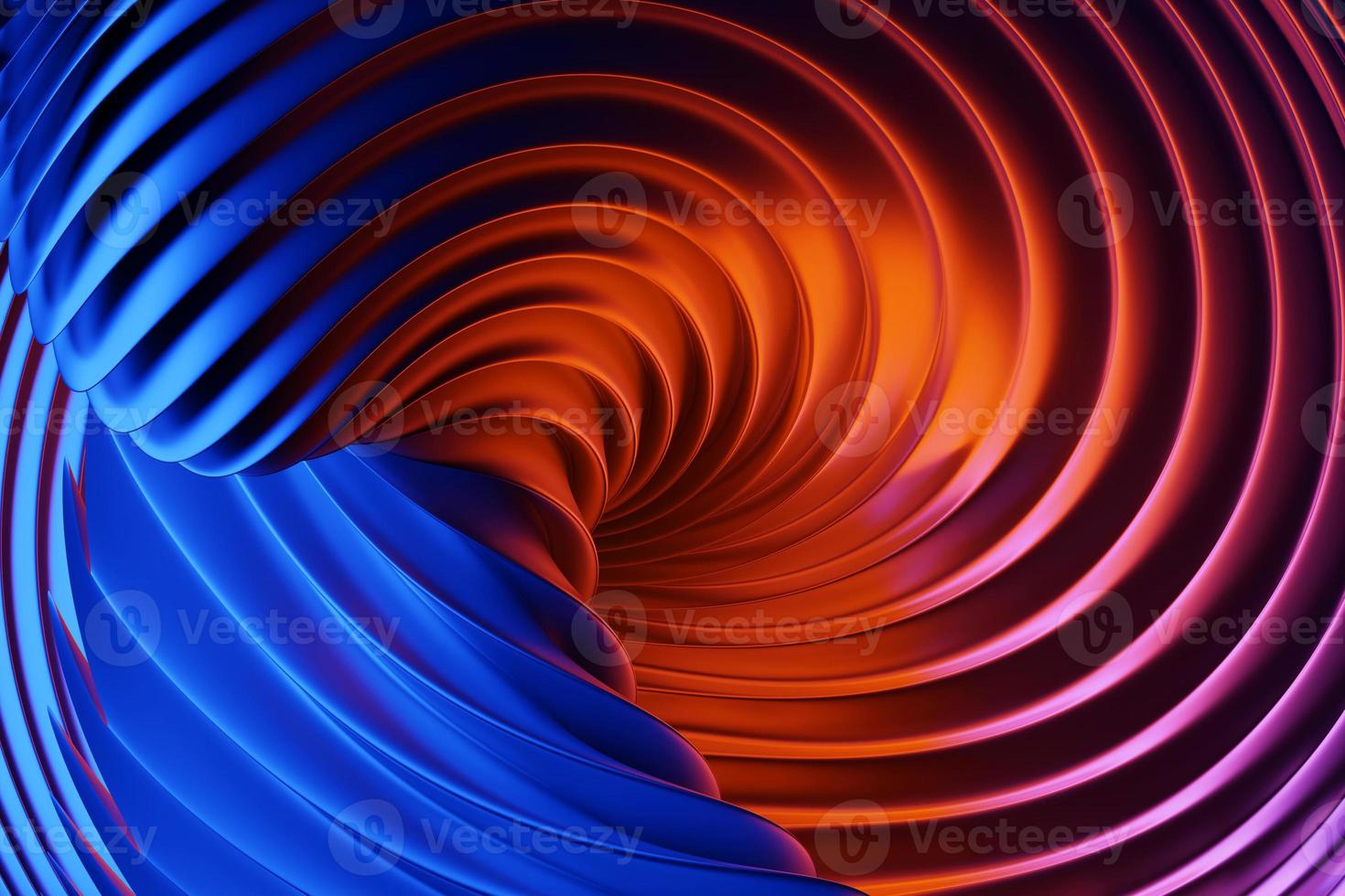 Abstract  gradient and geometric stripes pattern. Linear blue  and red  pattern, 3D illustration. photo