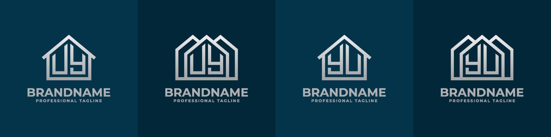Letter UY and YU Home Logo Set. Suitable for any business related to house, real estate, construction, interior with UY or YU initials. vector