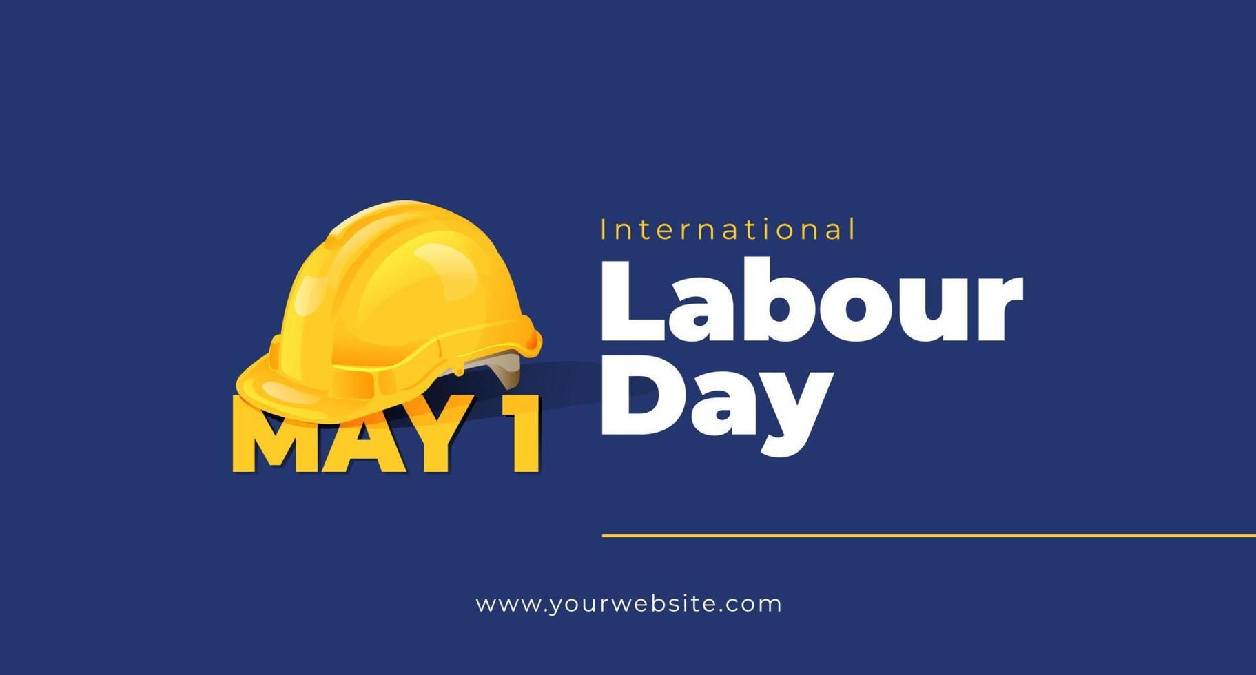 International labour Day May 1 Banner With Safety Helmet Illustration Concept vector
