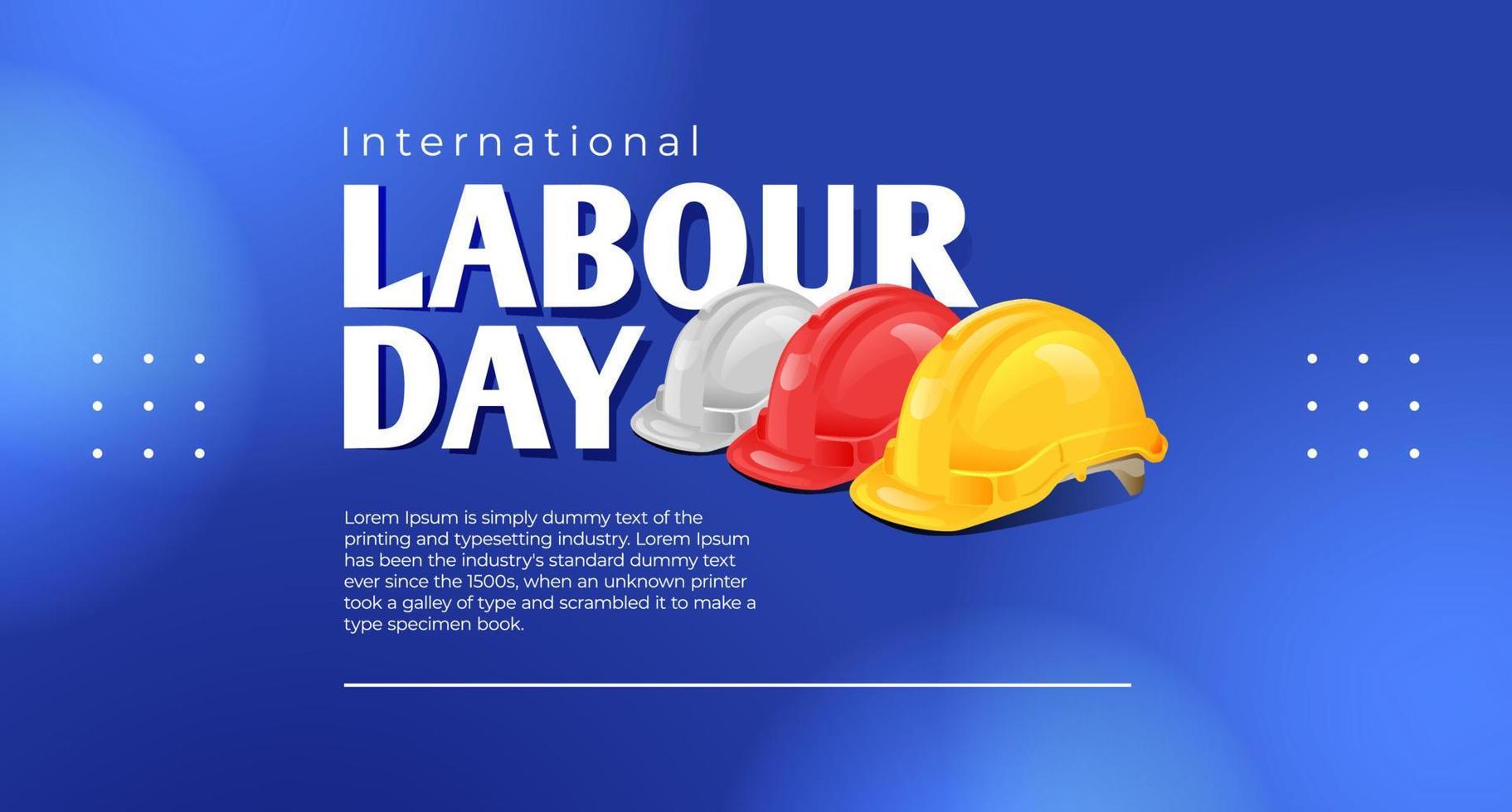 International labour Day May 1 Banner With Safety Helmet Illustration Concept vector