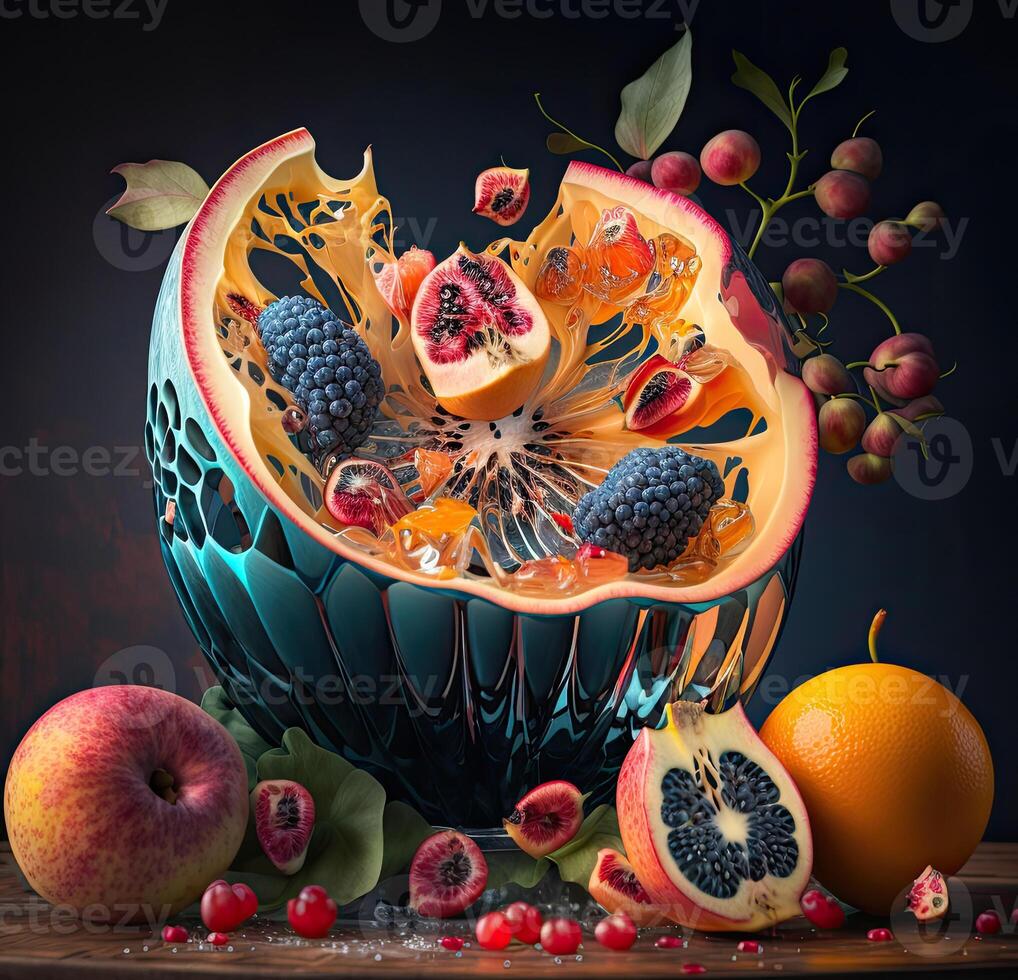 Fresh fruits set. Delicious concept. . photo