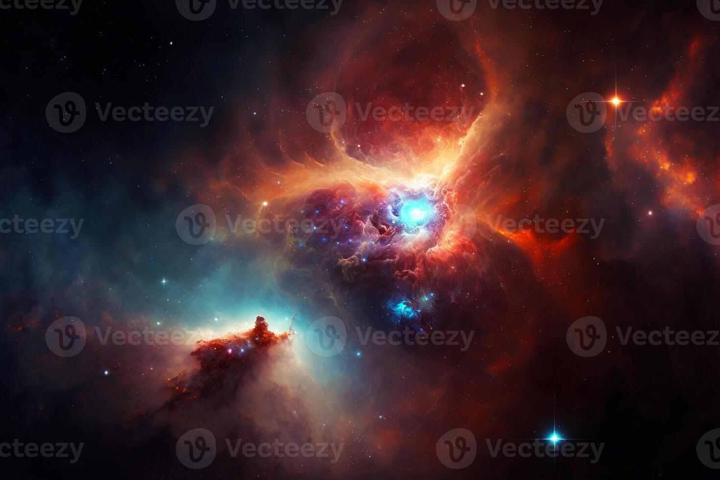 galaxia y nebulosa. resumen espacio antecedentes. interminable universo con estrellas y galaxias en exterior espacio. cosmos Arte. generativo ai foto