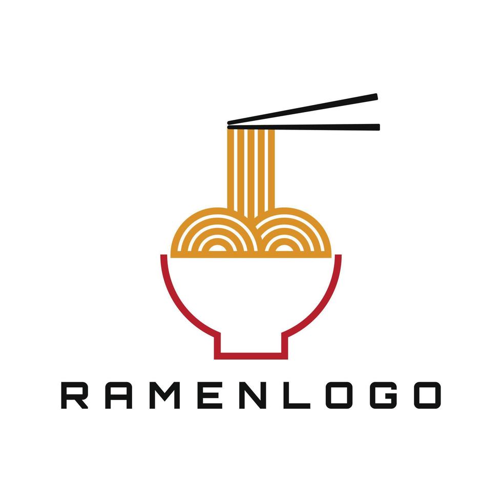 ramen fideos comida moderno y elegante gráfico vector ilustración genial logo para restaurante
