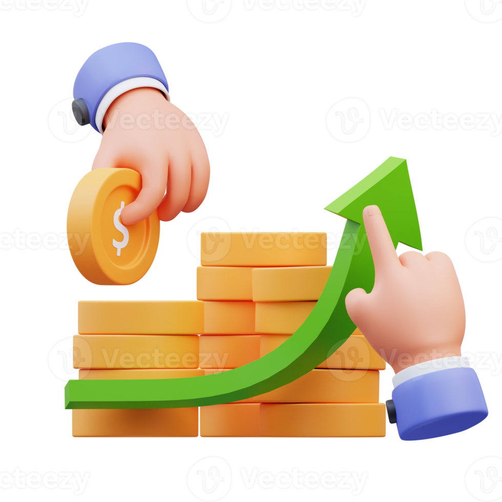 3d render illustration of activity icon hands are building growing income, suitable for social media asset, web, app, presentation. png