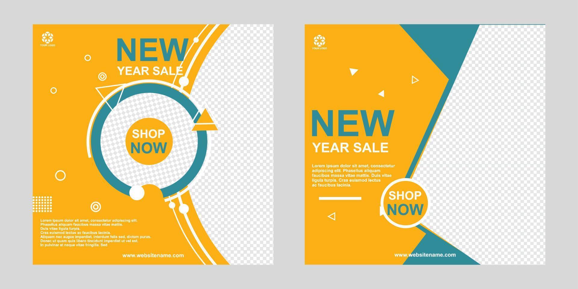 New year sale discount banner template promotion vector