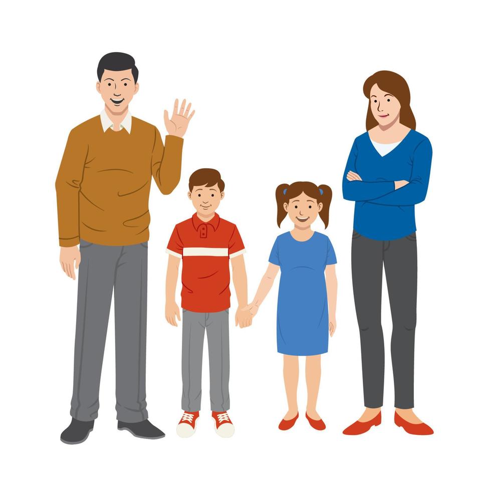 family set cartoon style vector