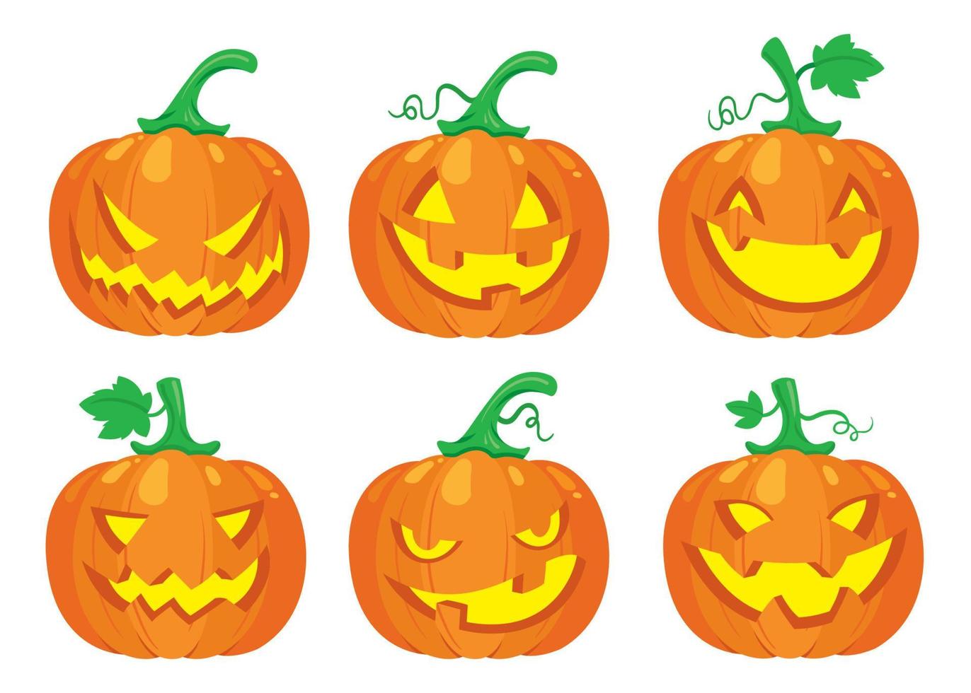 halloween pumpkin set vector