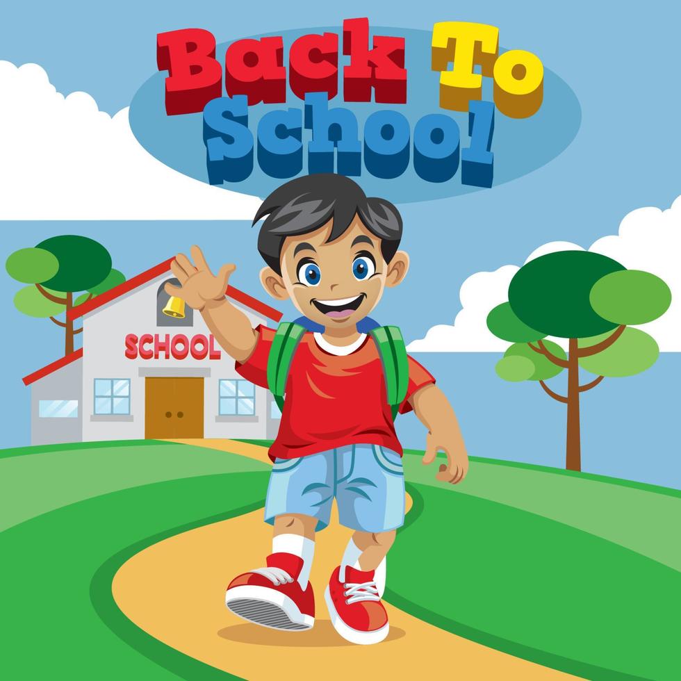 school boy cartoon vector