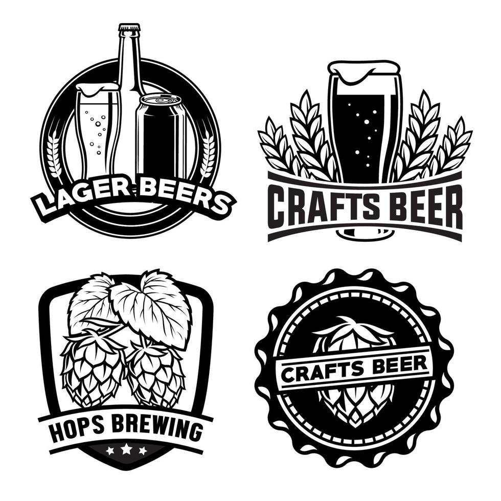 beer badge design set vector