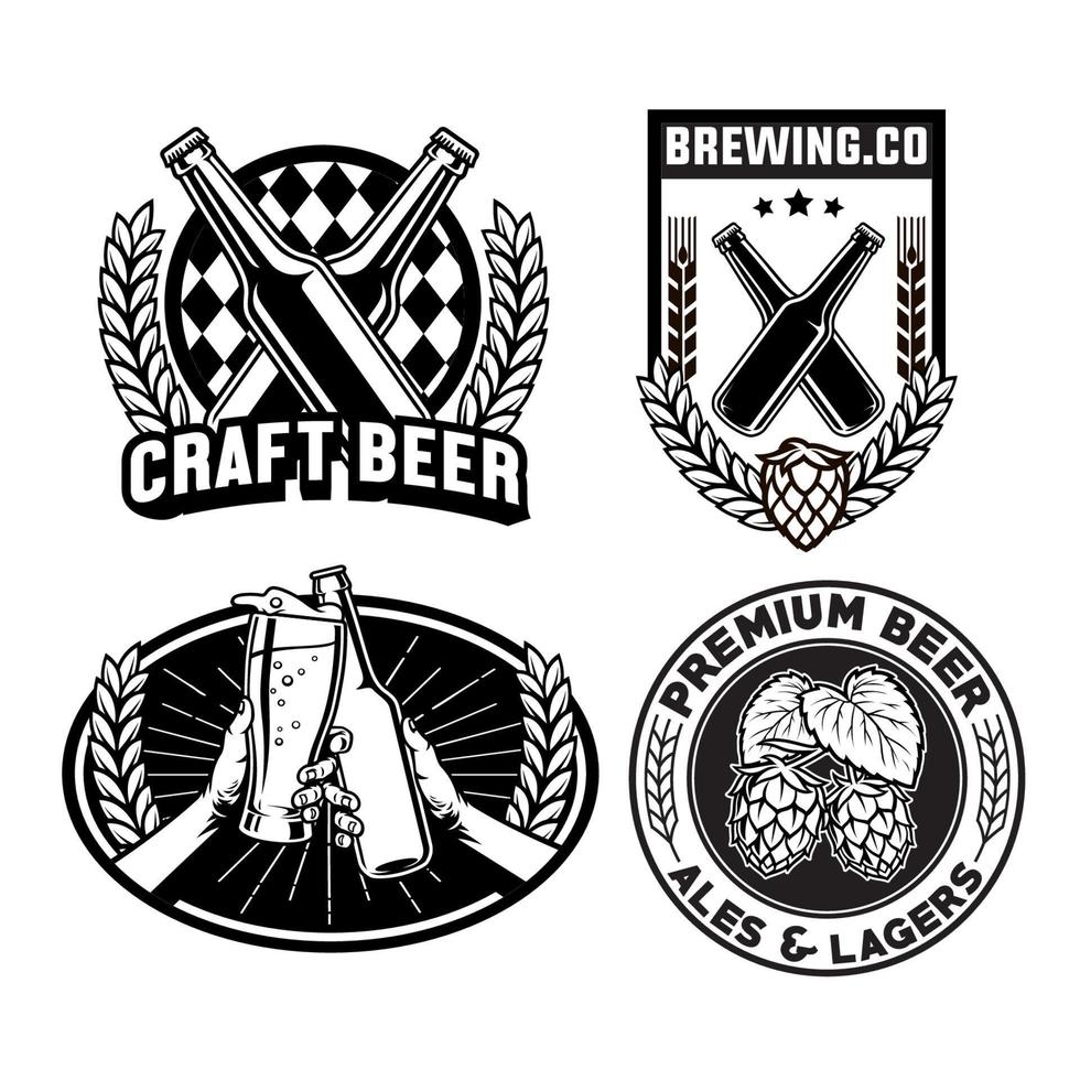 cerveza insignias colección vector