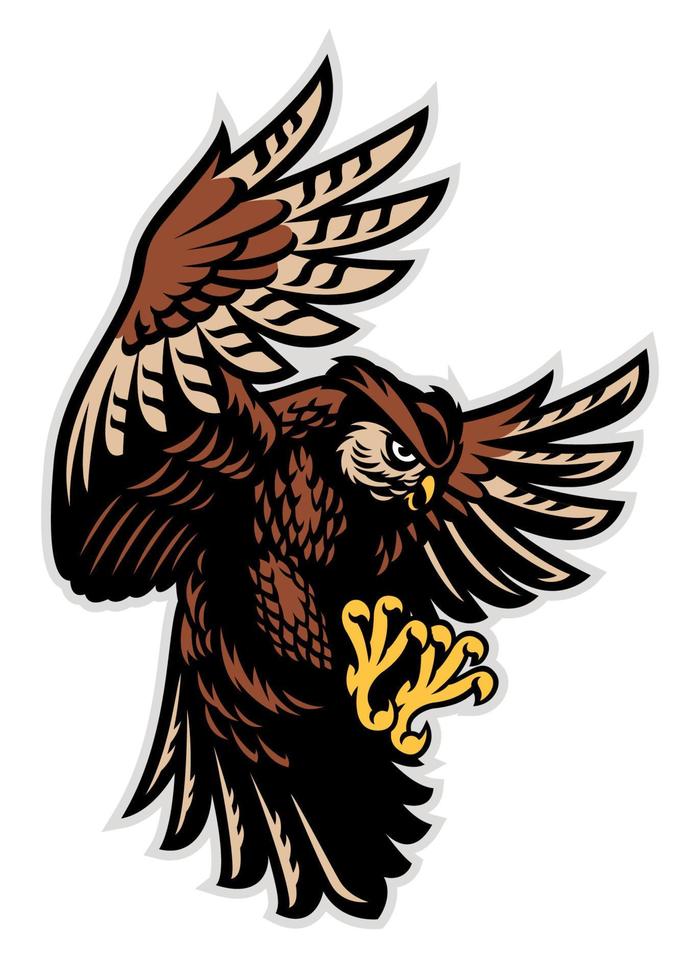 owl mascot flying vector