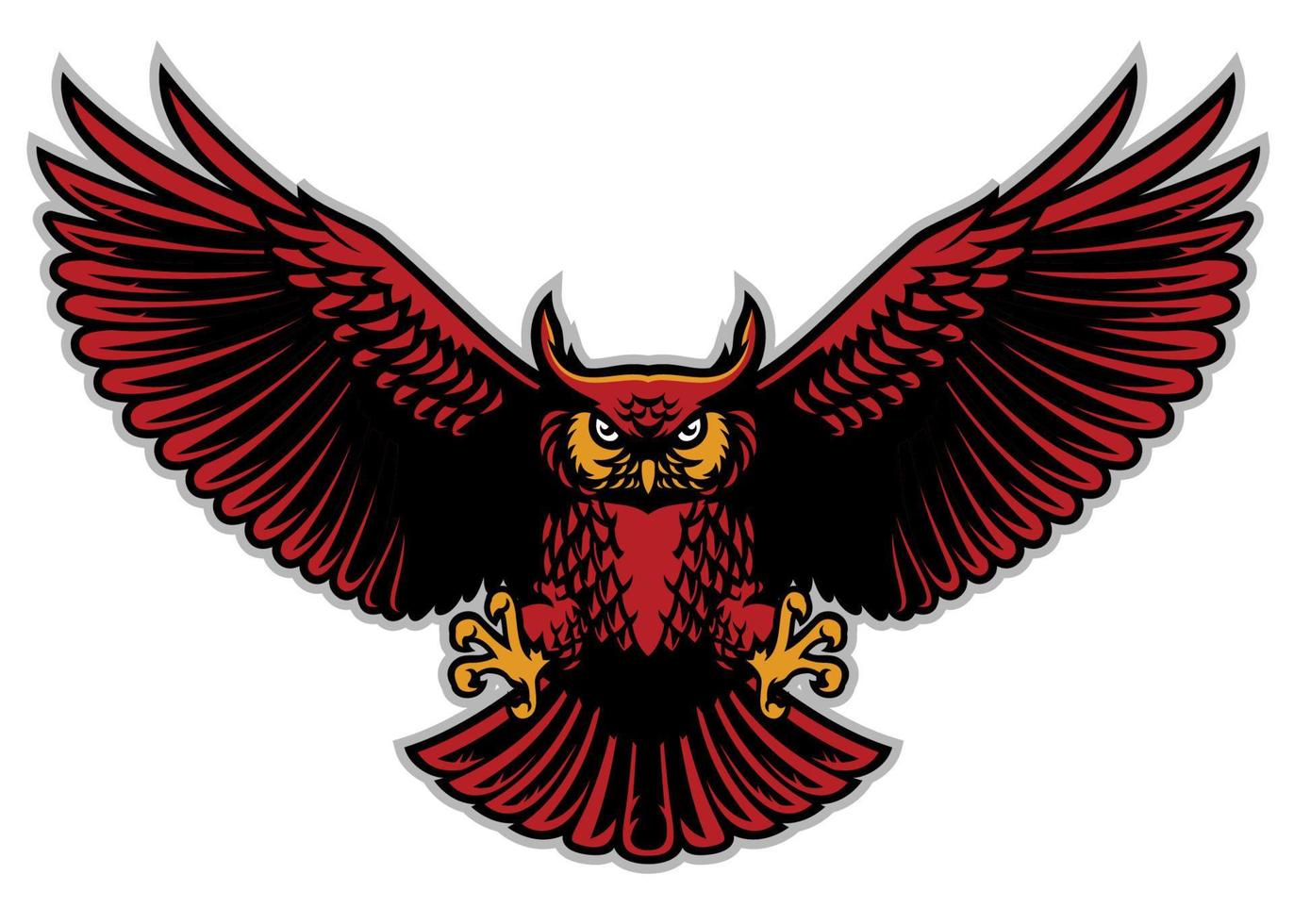 owl spread wings vector
