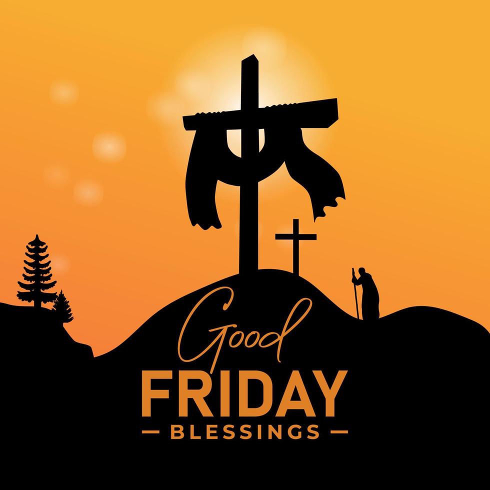 good Friday banner and social media post vector