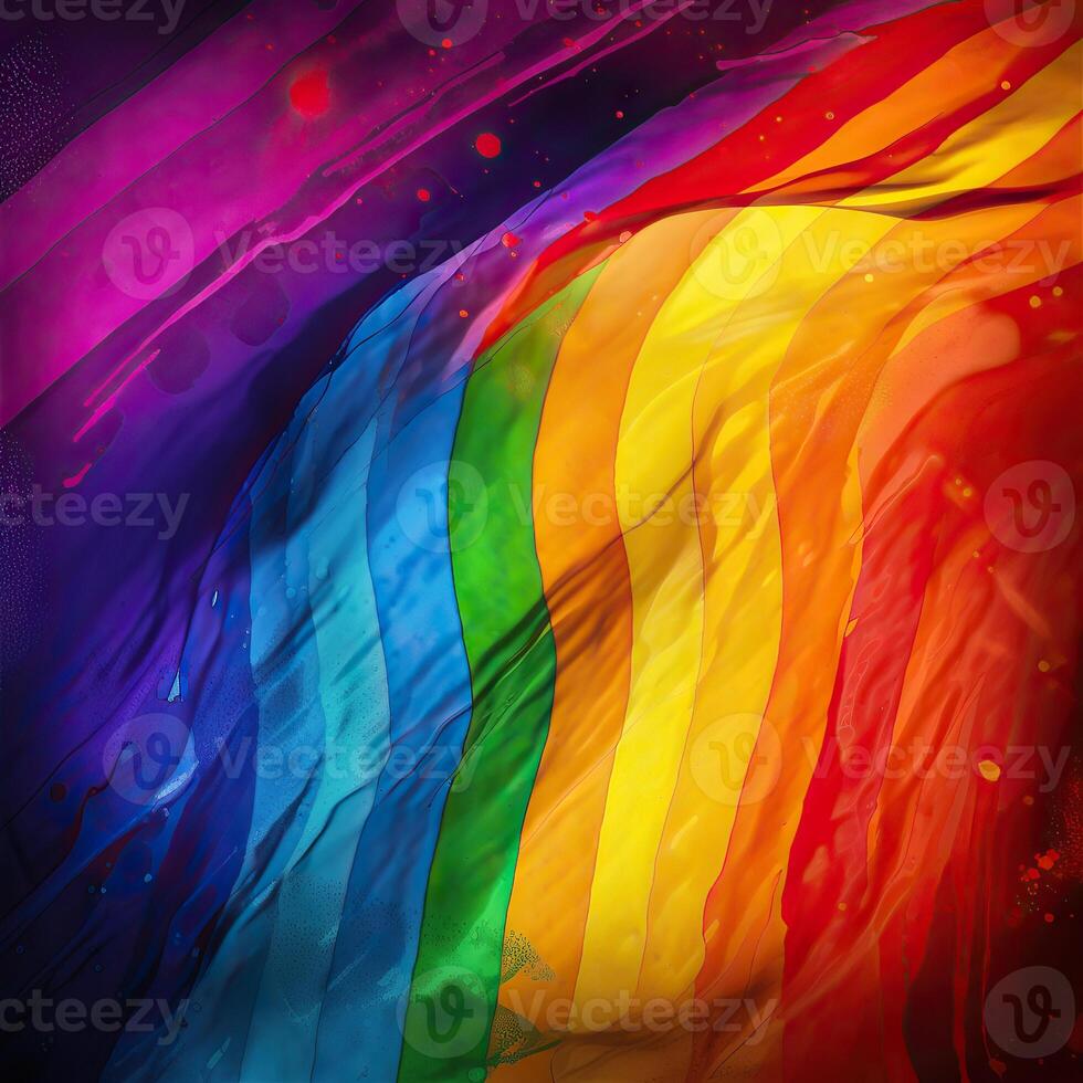 Pride, LGBT flag. Poster, banner of Rainbow flag of LGBT. Colorful rainbow flag for pride. . photo