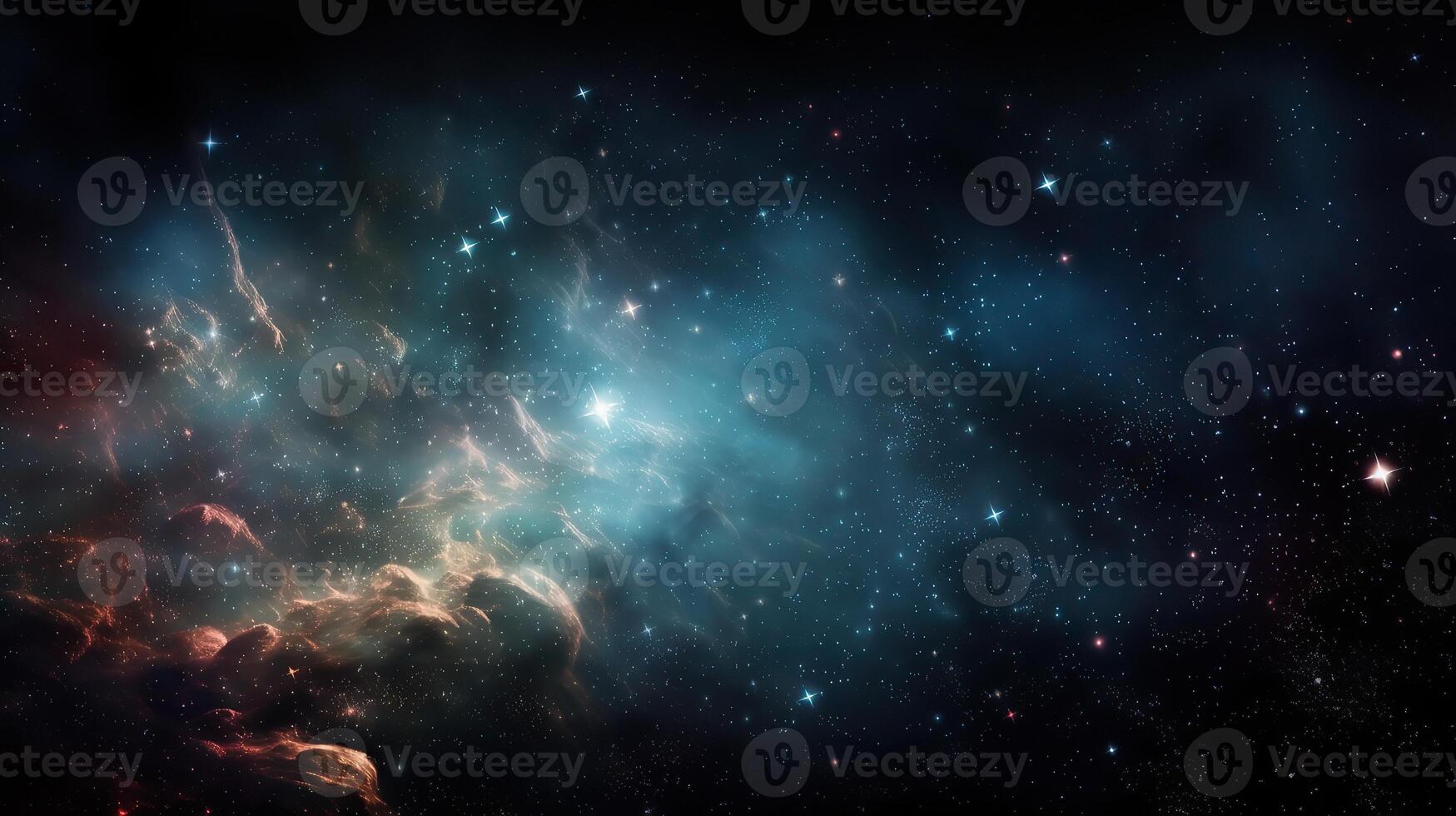 galaxia y nebulosa. resumen espacio antecedentes. interminable universo con estrellas y galaxias en exterior espacio. cosmos Arte. generativo ai foto