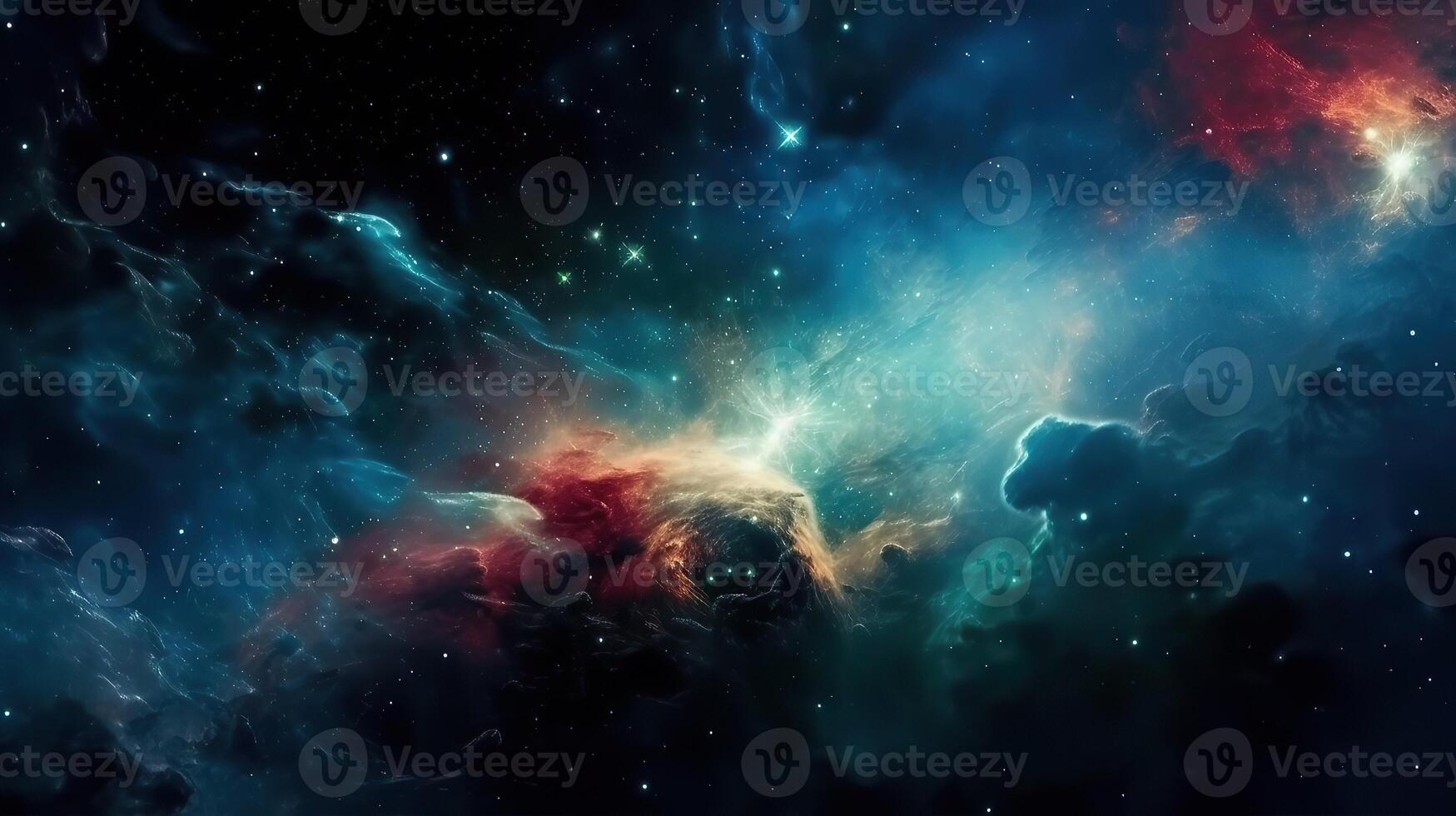 galaxia y nebulosa. resumen espacio antecedentes. interminable universo con estrellas y galaxias en exterior espacio. cosmos Arte. generativo ai foto