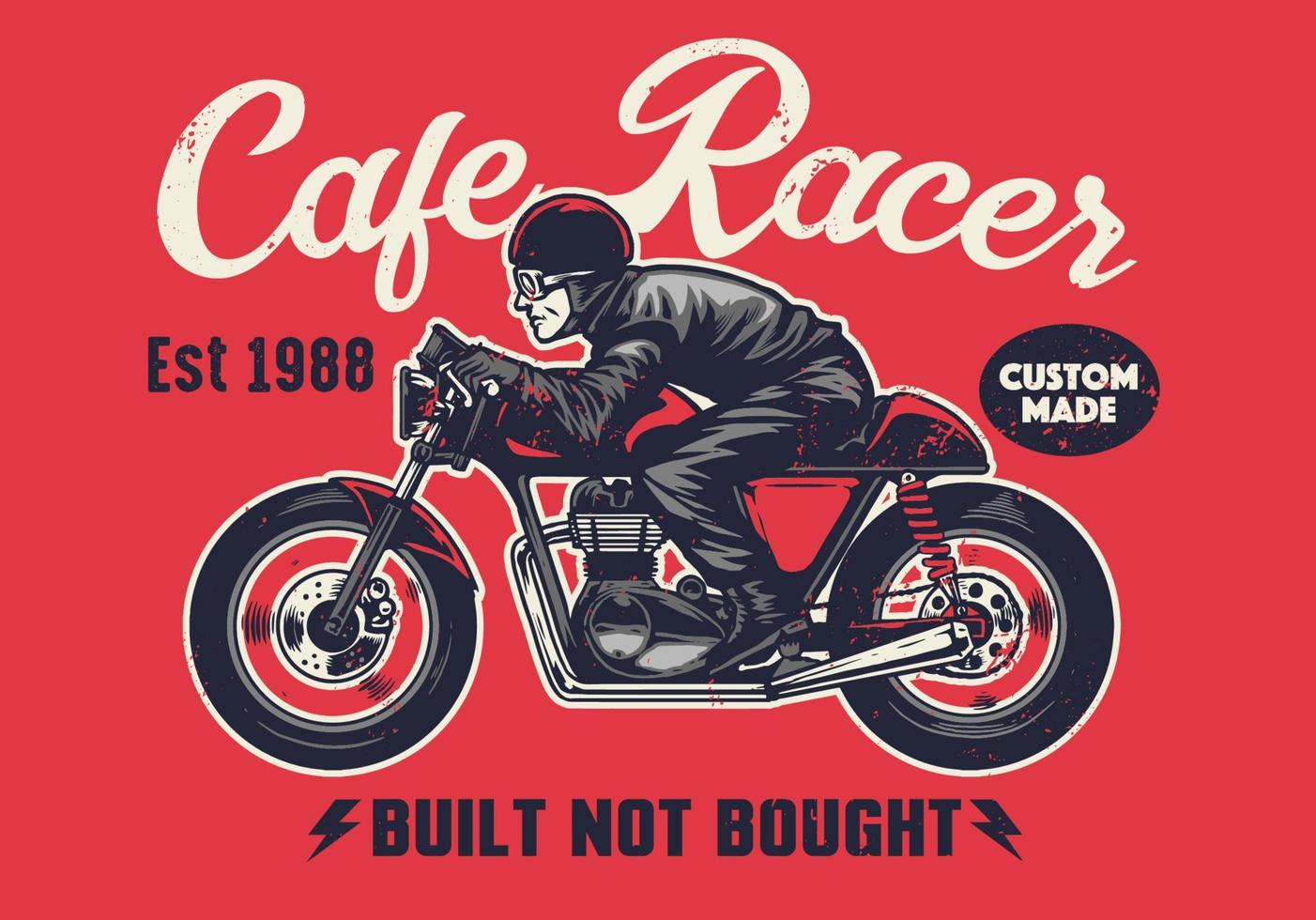 cafe racer t-shirt design in vintage style vector