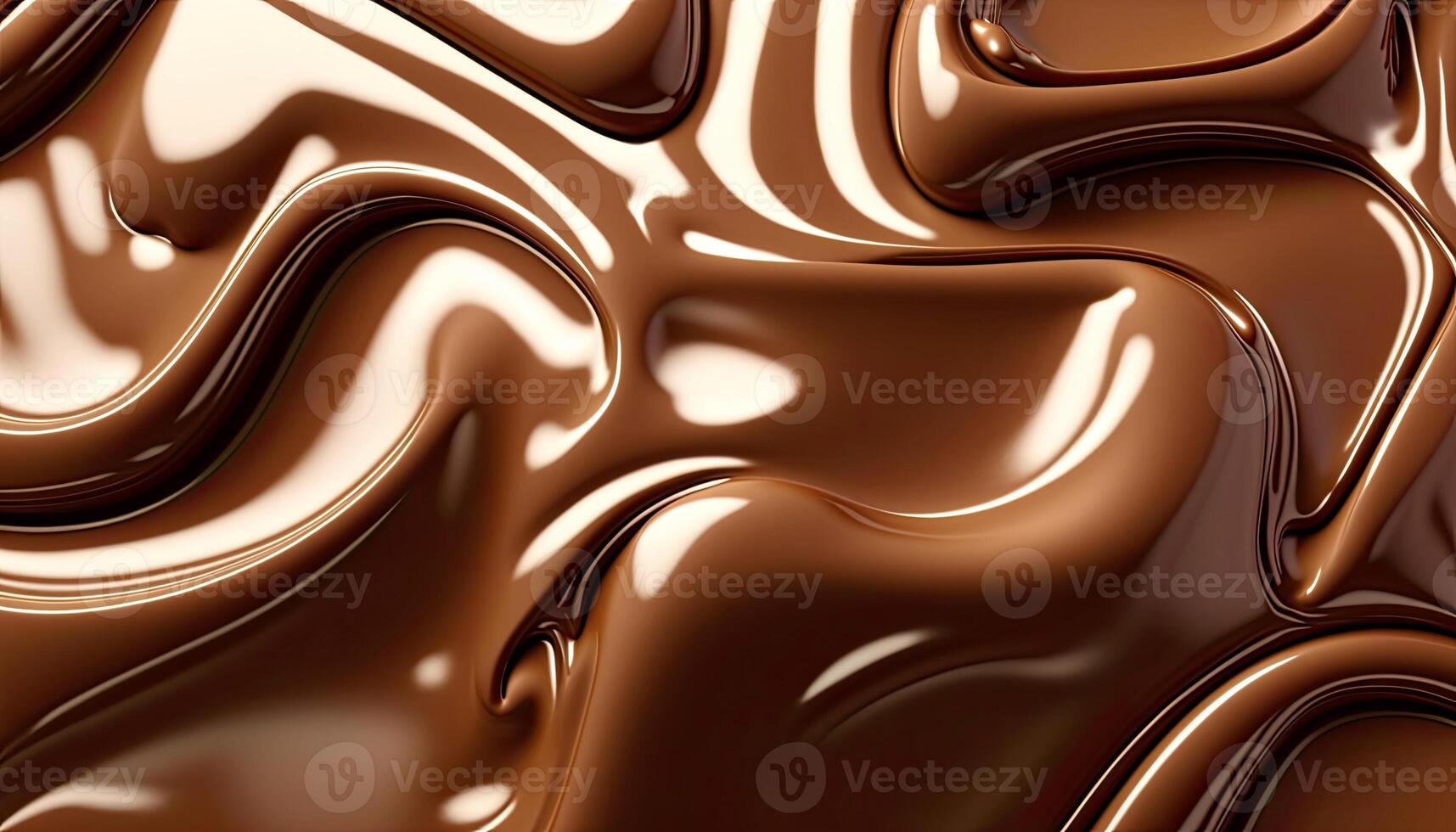 Milk Chocolate wavy swirl background. Abstract satin chocolate waves, brown color flow. . photo