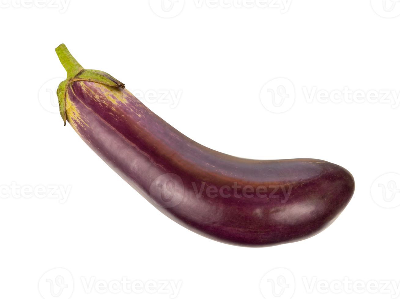 Single eggplant isolated for vegan design element png