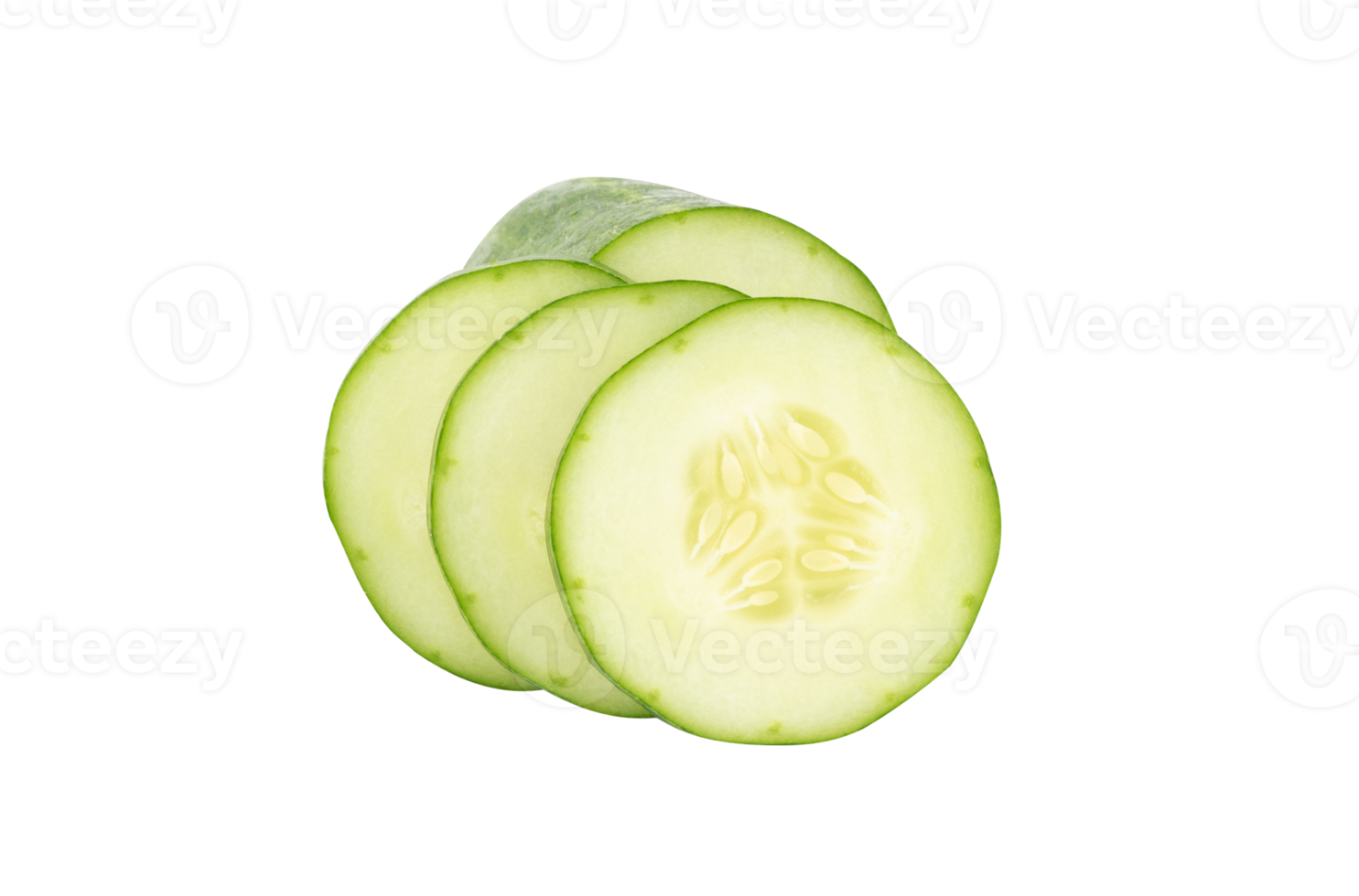 Group of slice cucumber isolated png