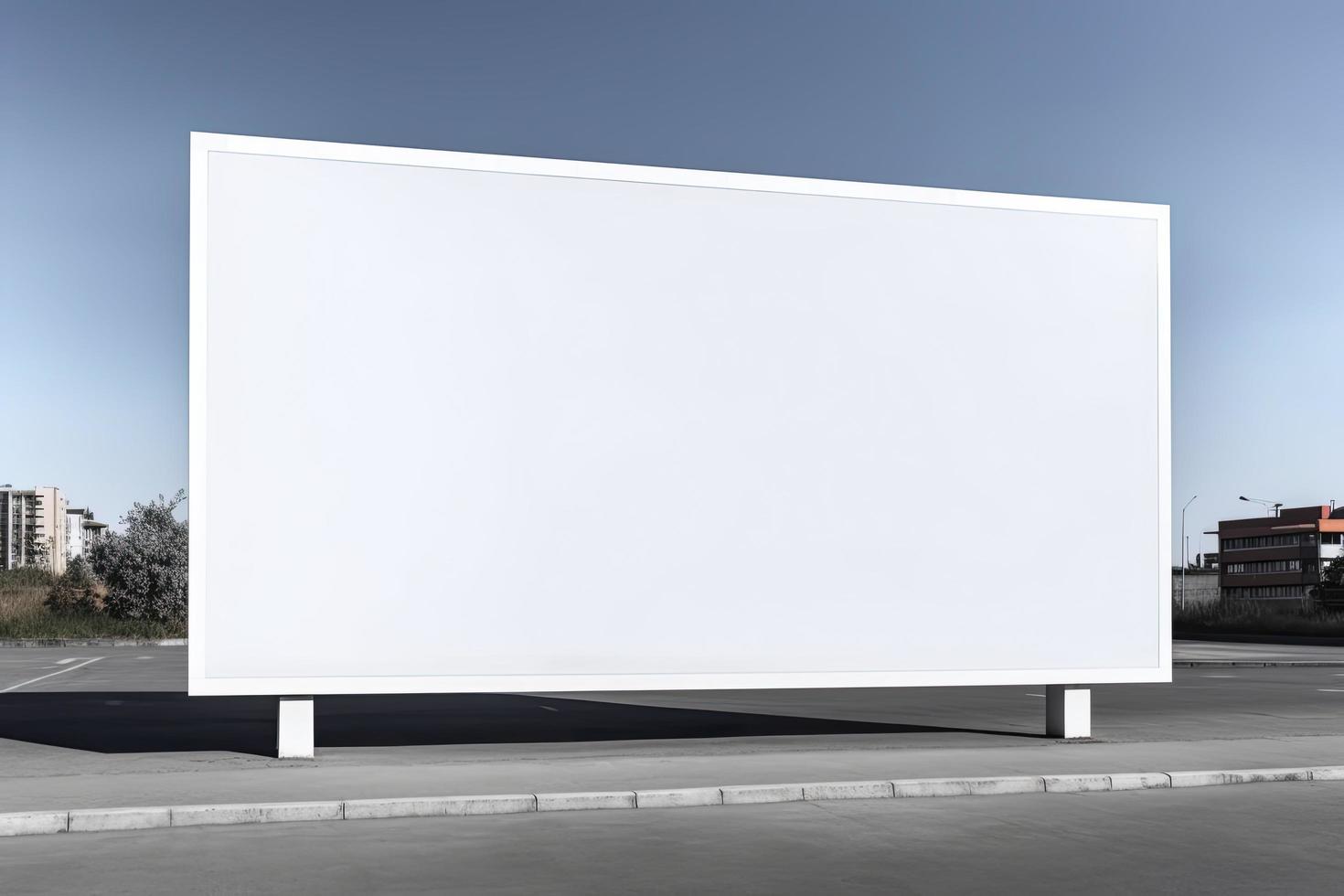 public shopping center mall or business center advertisement board space as empty blank white mockup signboard photo