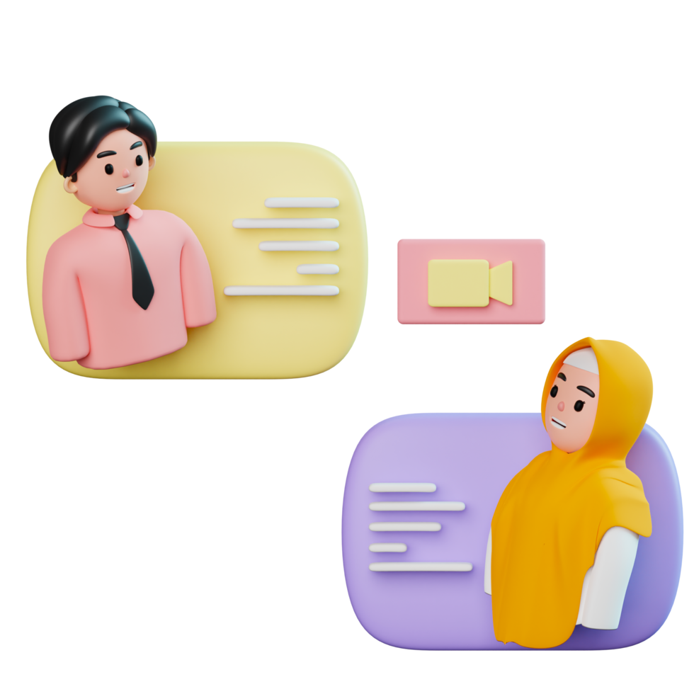 3d Employee Video Chat png