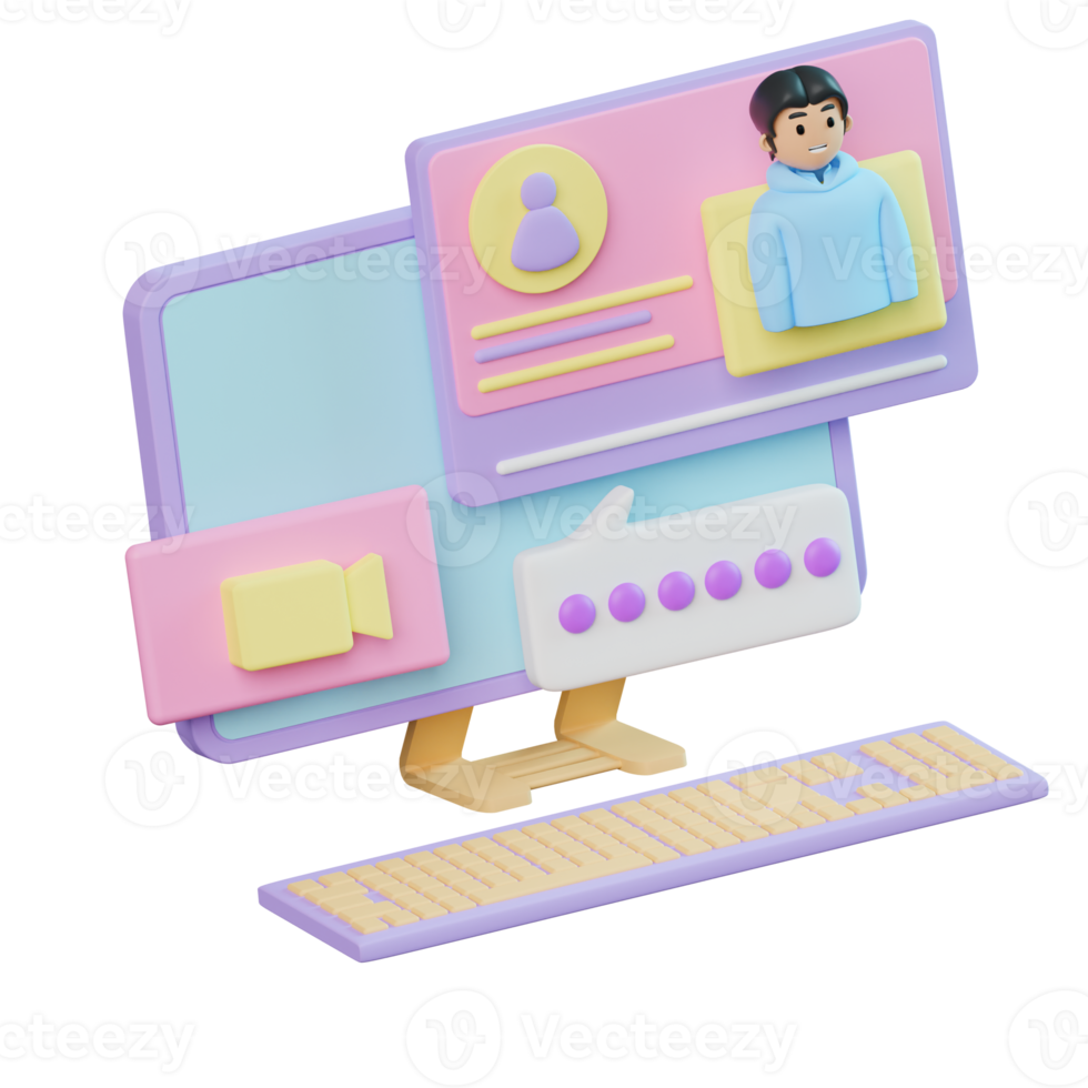 3d Video Meeting Profile Menu png
