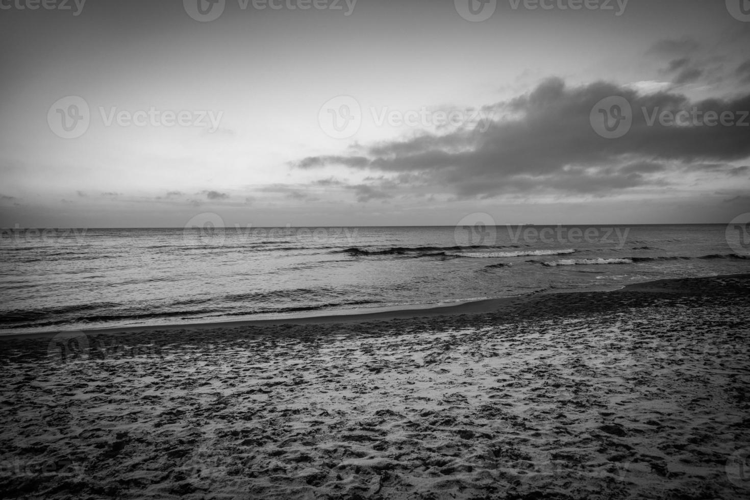 winter landscape from the beach on the Baltic Sea with snow in Poland in J photo