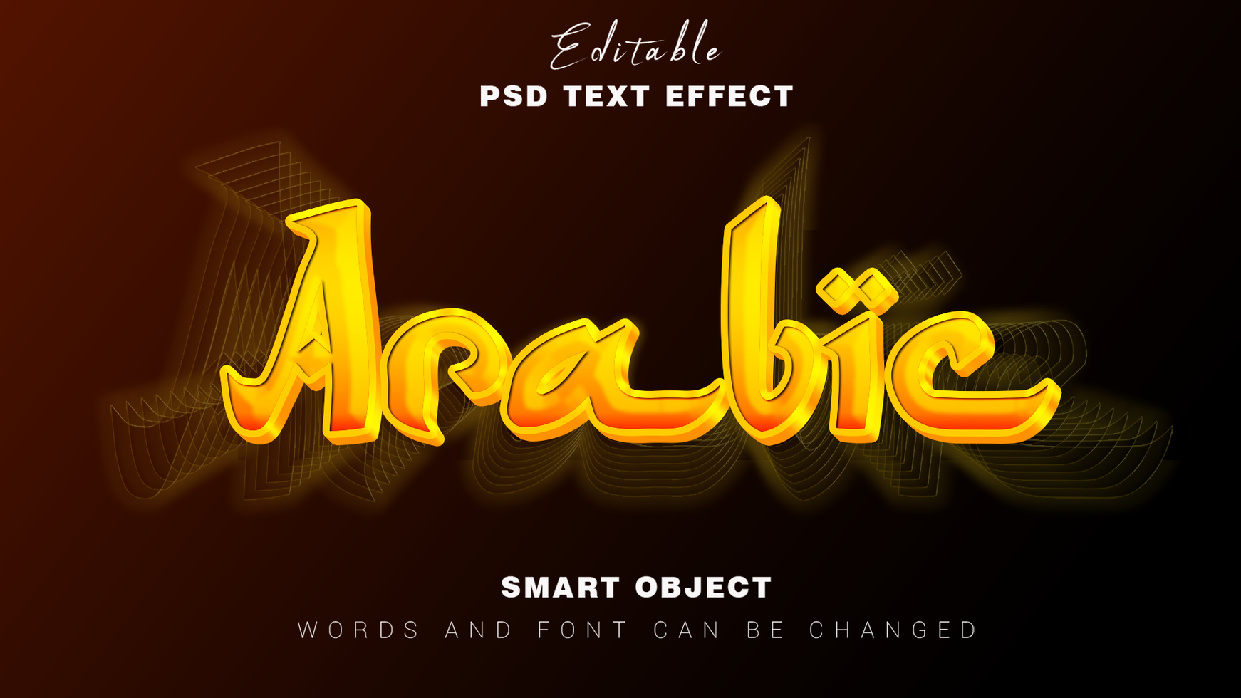 arabic editable text effect psd