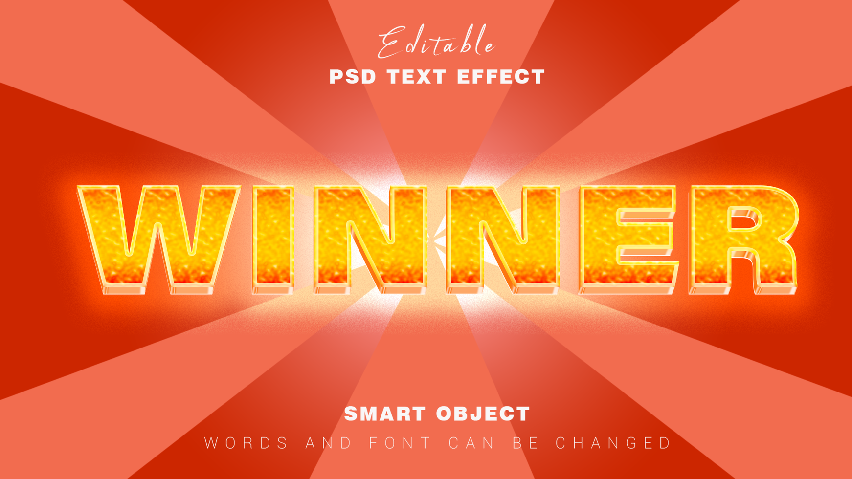 Winner editable psd text effect