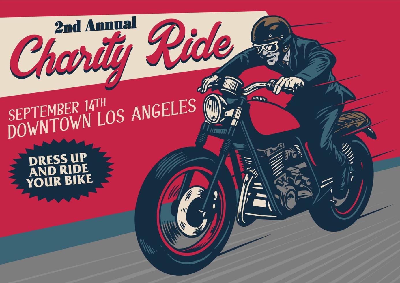 antiguo estilo motocicleta evento póster vector