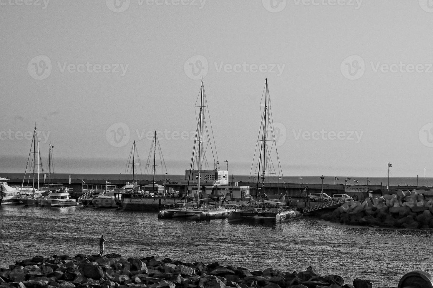 seascape overlooking the port of Tenerife on the Spanish Canary island on a warm summer day photo