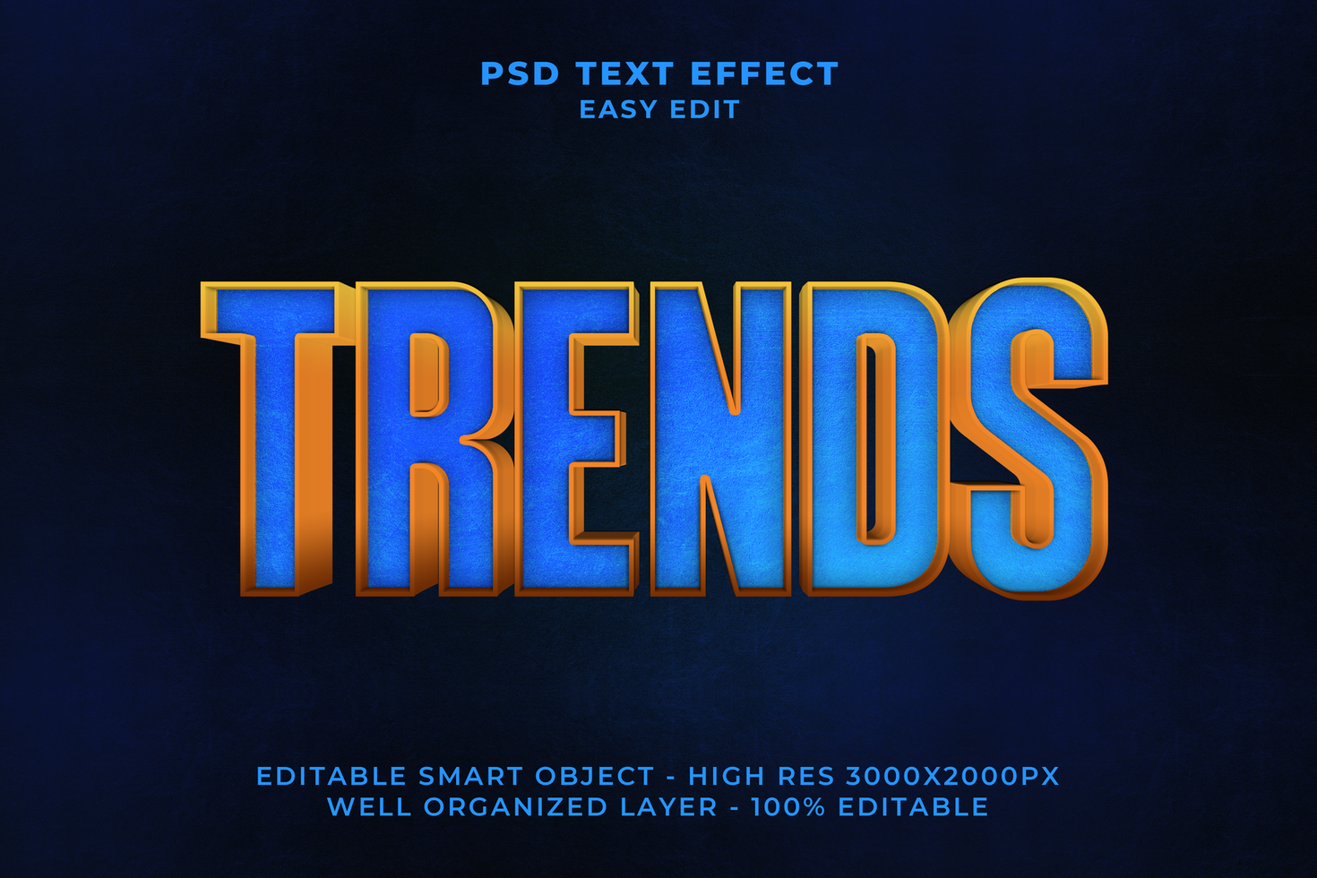 3d tendenze testo effetto modificabile psd