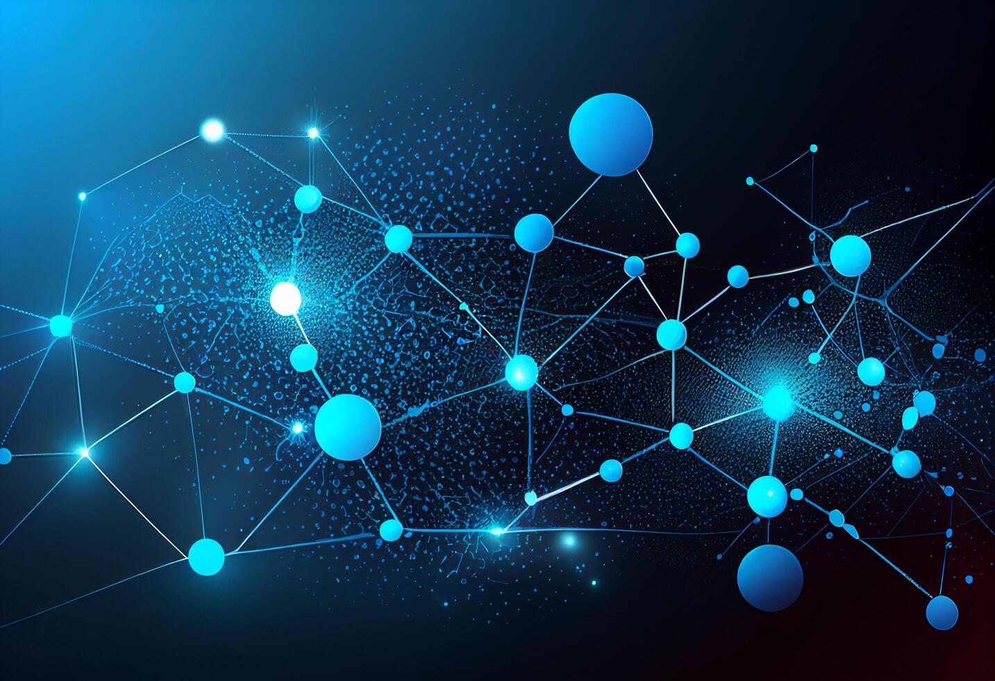 Abstract blue background with connected lines and dots Technology concept illustration photo