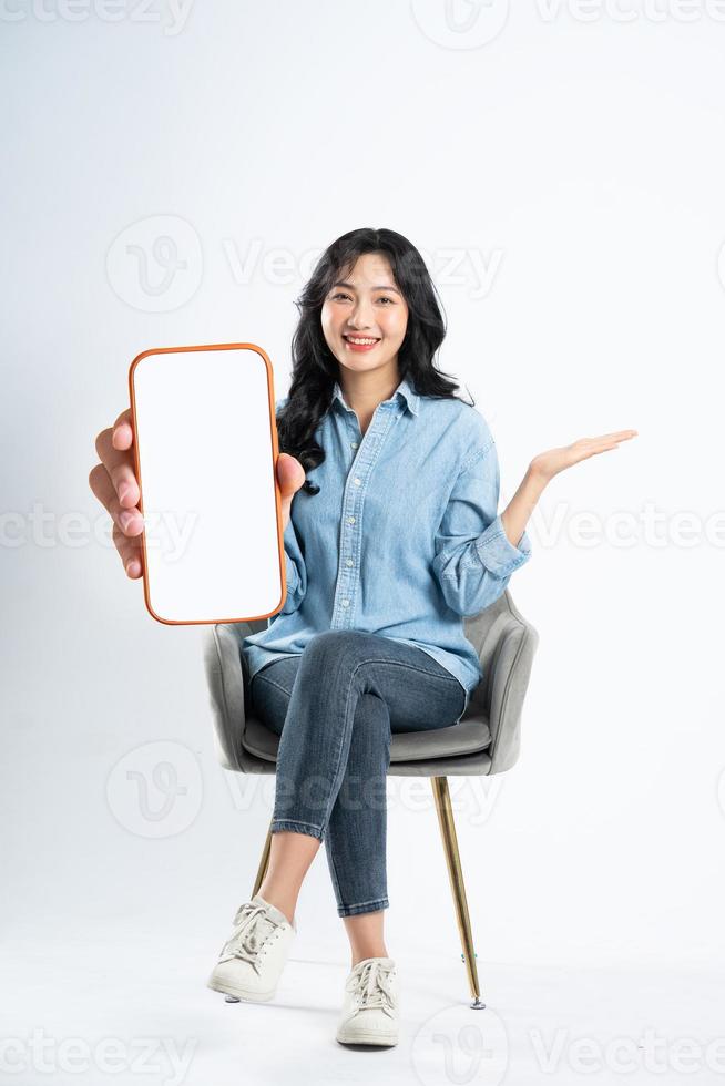 beautiful asian girl image on white background photo