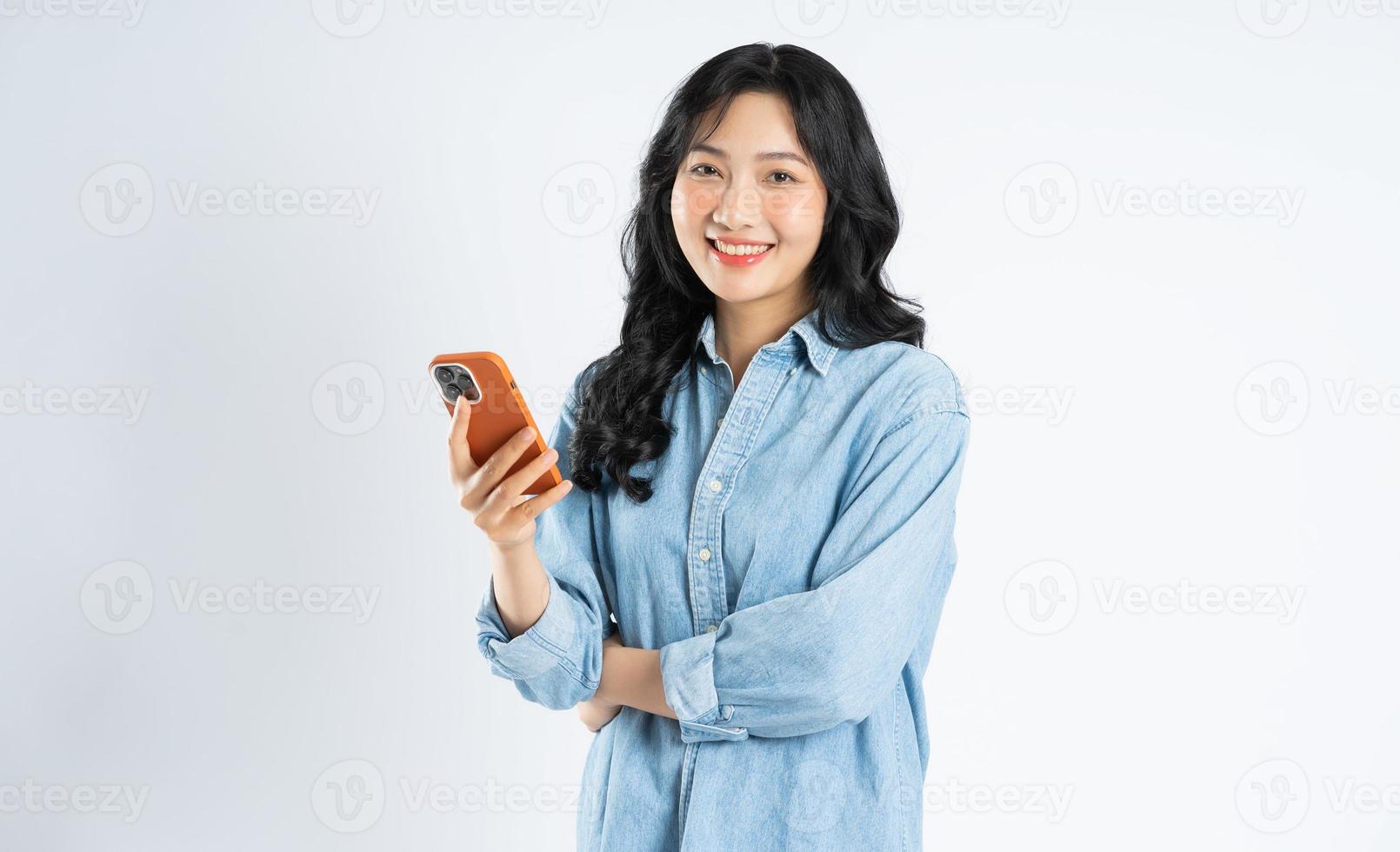 beautiful asian girl image on white background photo