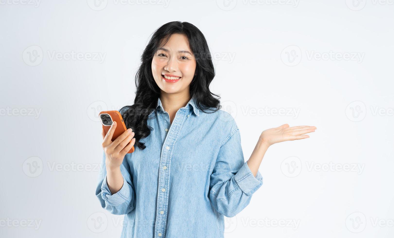 beautiful asian girl image on white background photo