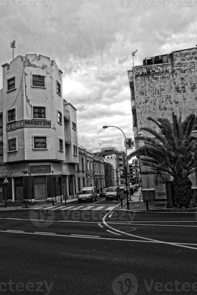 interesting colorful holiday houses in the streets of the Spanish city of Sanca Cruz in Tenerife photo