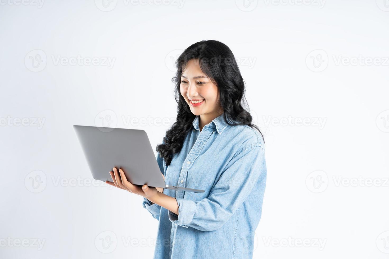 beautiful asian girl image on white background photo