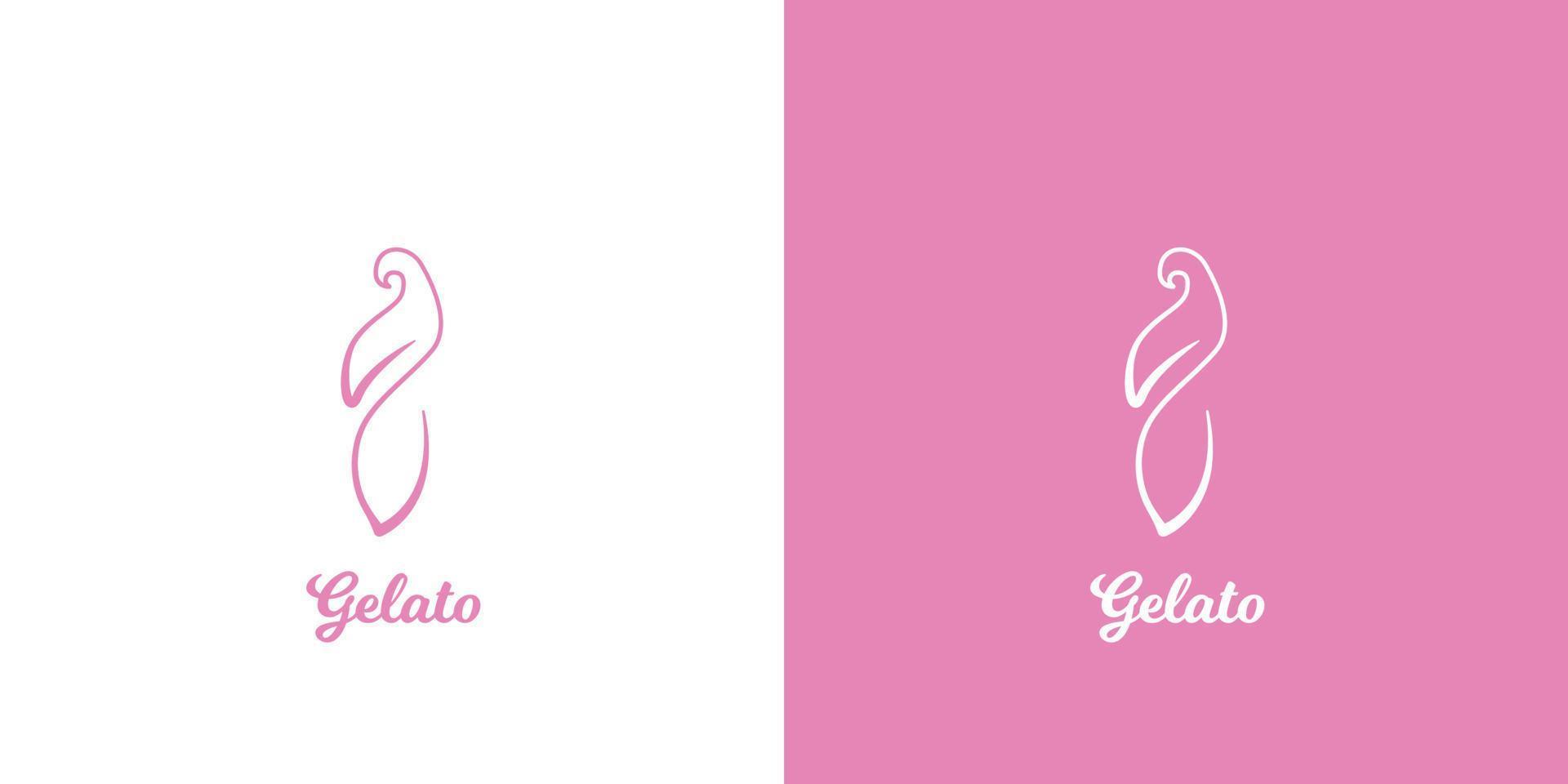 Letter 2 5 S Z gelato ice cream logo design. Line art silhouette of ice cream gelato pink white restaurant menu 2 5 s z two five alphabet number logotype. Suitable for food and beverage brand identity vector