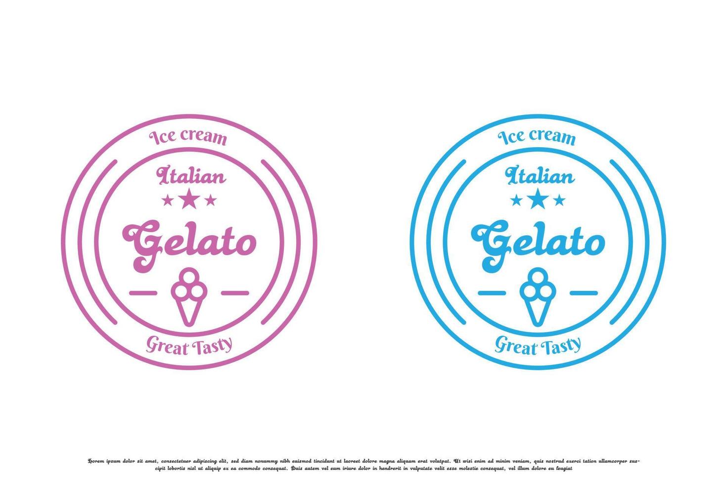 helado hielo crema sello etiqueta logo diseño ilustración. sencillo línea Arte silueta minimalista hielo crema helado etiqueta sello Insignia circulo etiqueta. creativo idea para helado hielo crema restaurante menú diseño. vector