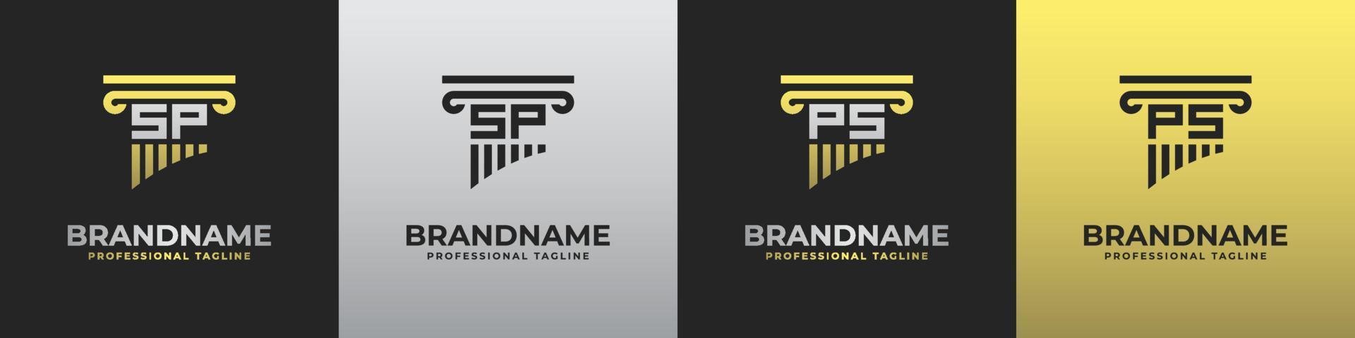 Letter PS or SP Lawyer Logo, suitable for any business related to lawyer with PS or SP initials. vector