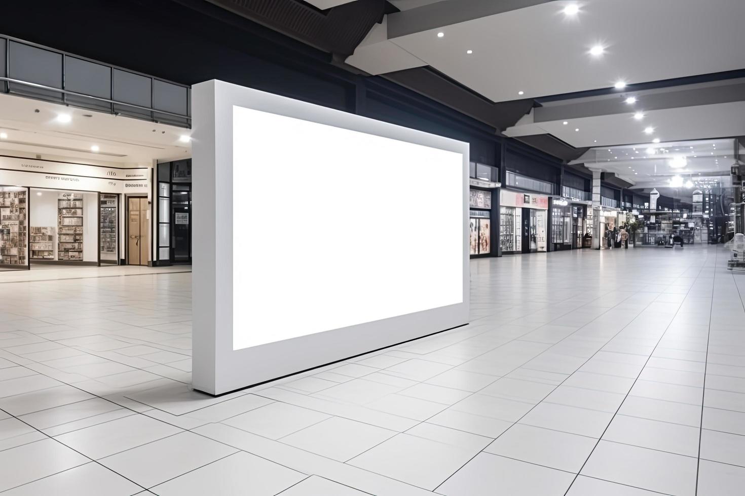 público compras centrar centro comercial o negocio centrar anuncio tablero espacio como vacío blanco blanco Bosquejo letrero foto
