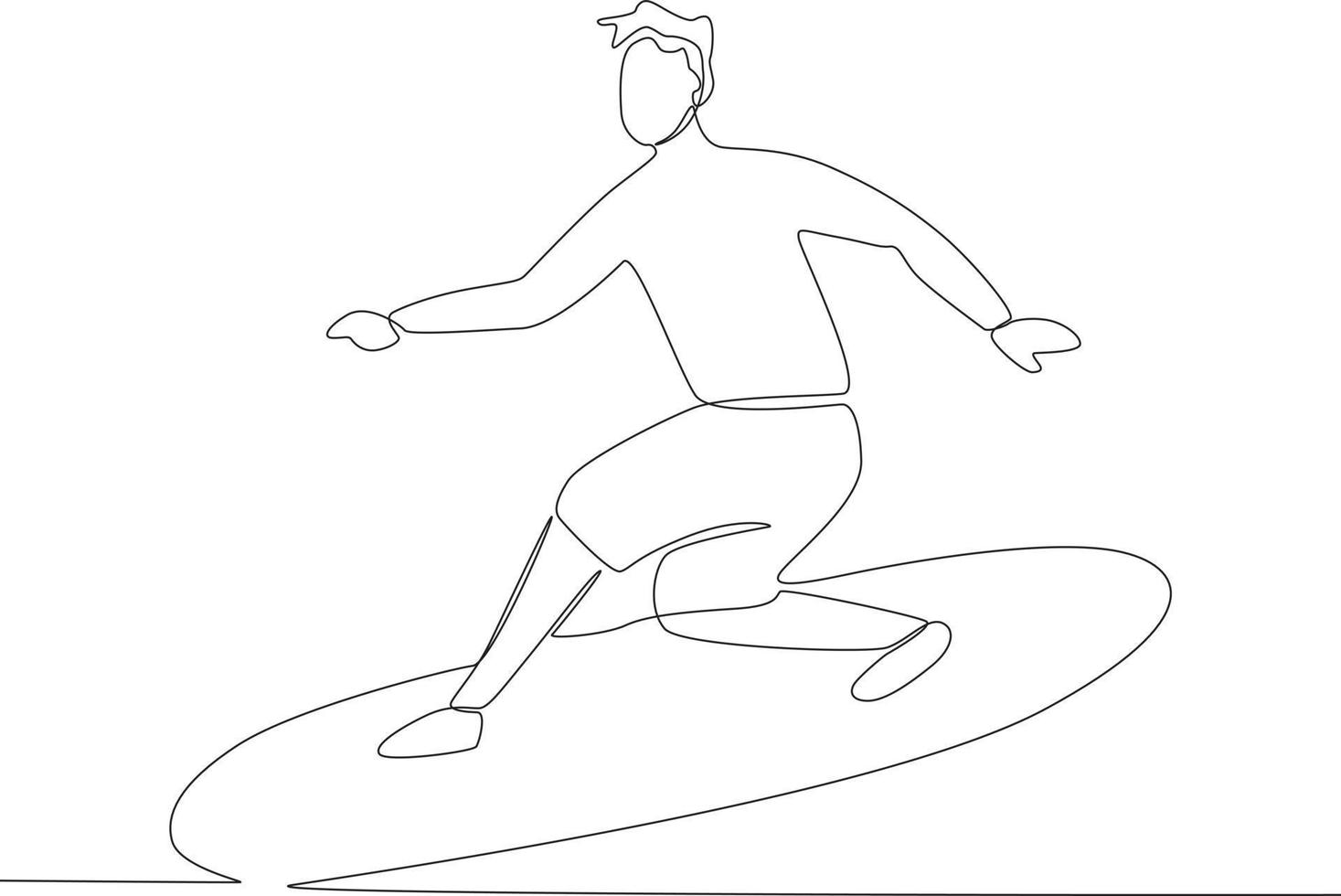 un chico surf extremo olas vector