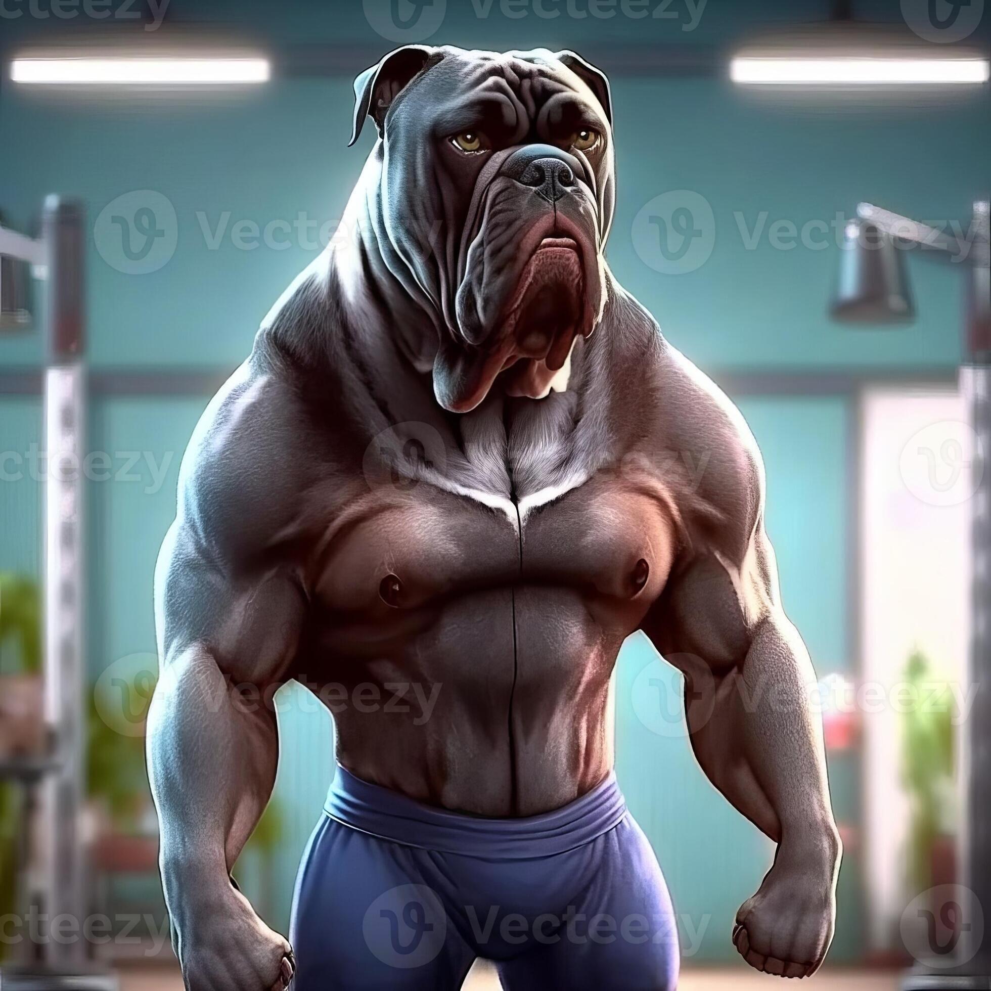 realistic animated cane corso working out at the gym 22456110 Stock