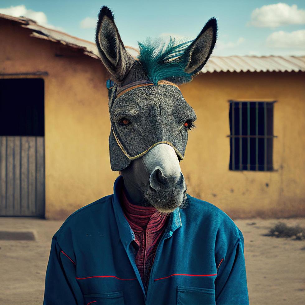 usted son estúpido concepto imagen hombre con Burro cara foto