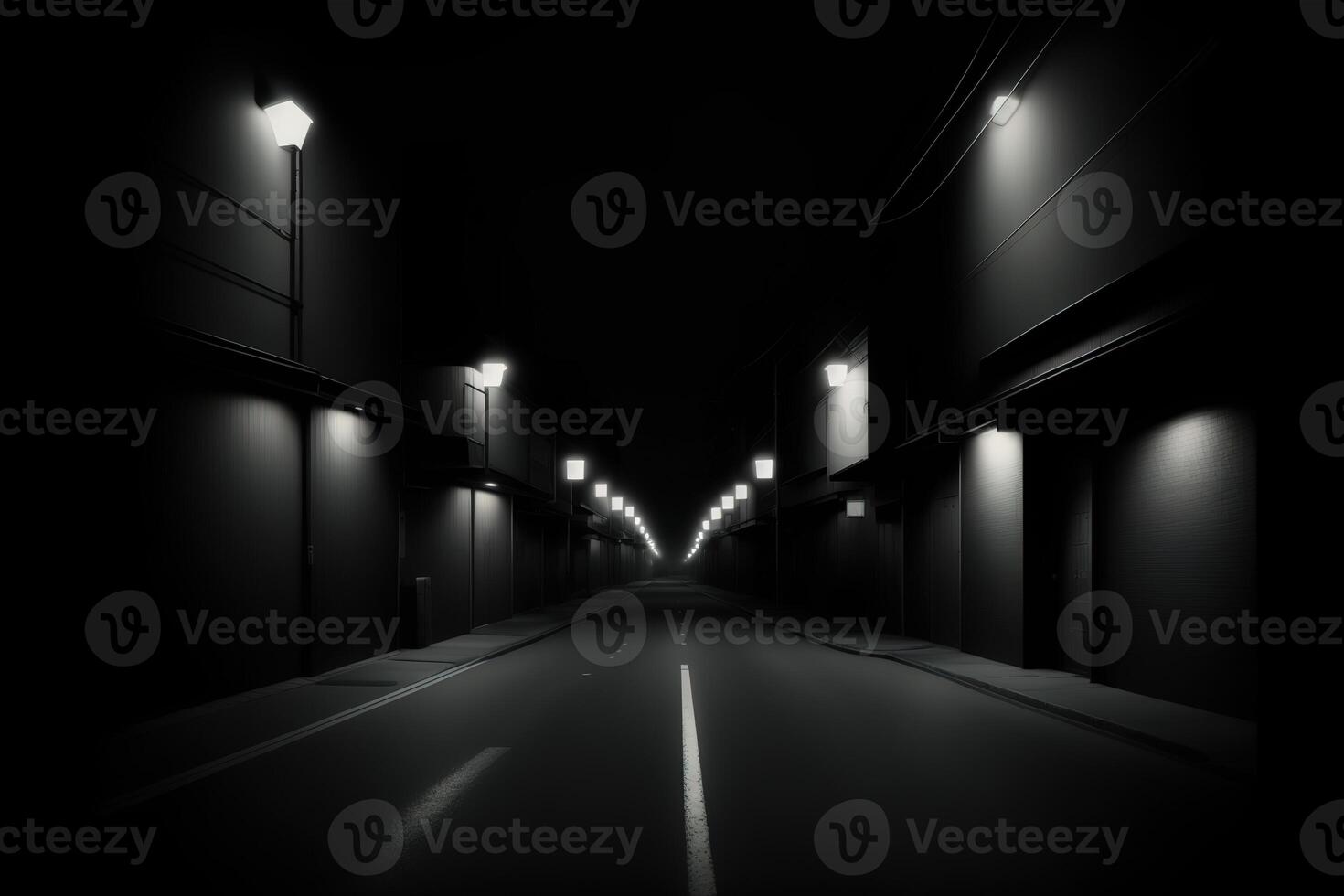 Abstract dark asphalt road background empty space scene street night vision photo