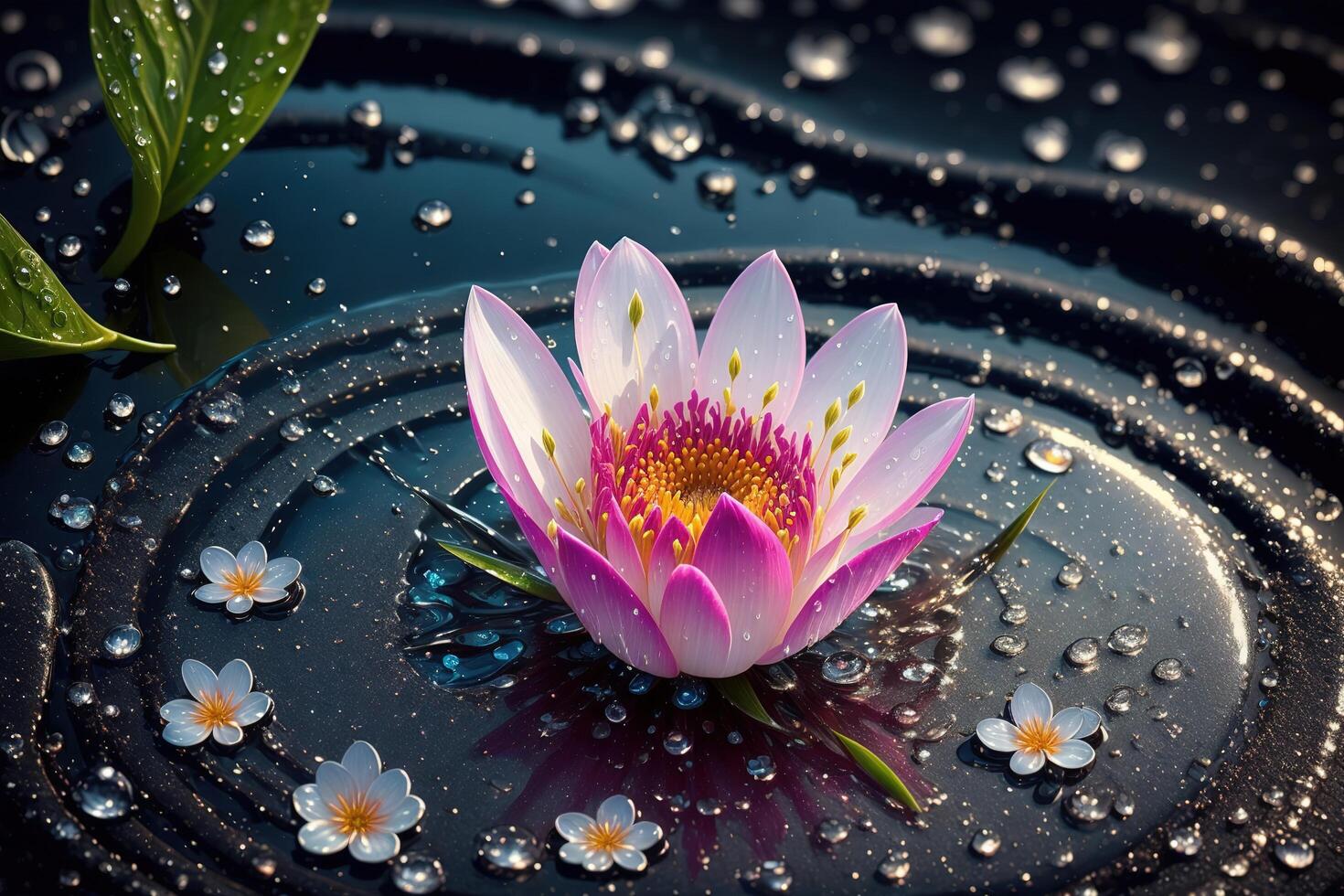 A flower with water drops on it photo