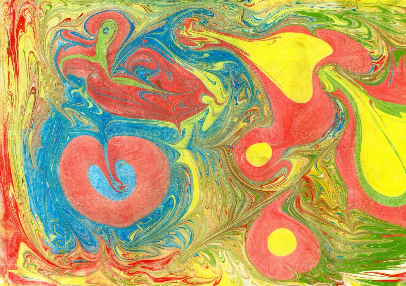 Abstract multicoloured paint background. Acrylic texture with marble pattern photo
